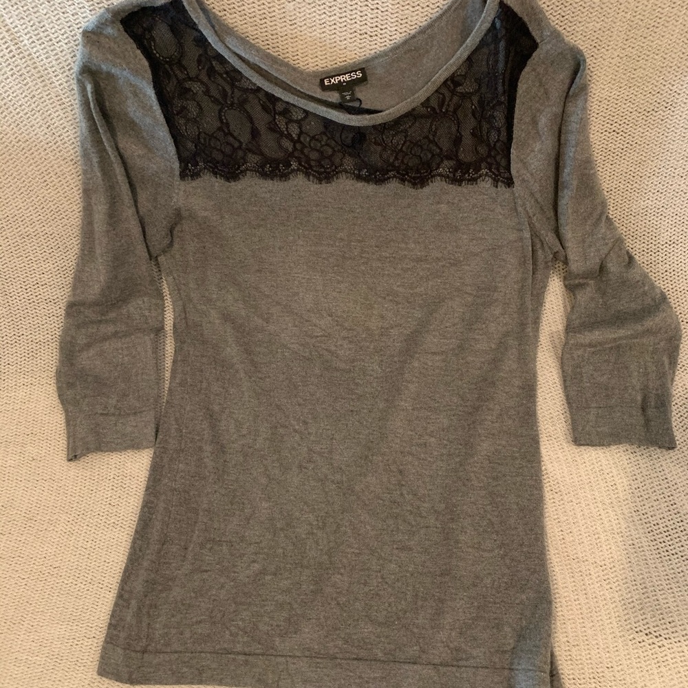 Lace detail sweater